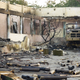 Destruction on the grounds of the army barracks at the presidential palace in Mogadishu, Somalia, in January 1991, shortly after dictator Siad Barre was ousted from power.